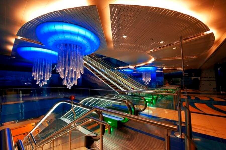 métro, station, belle, décorée, décor, monde, voyage