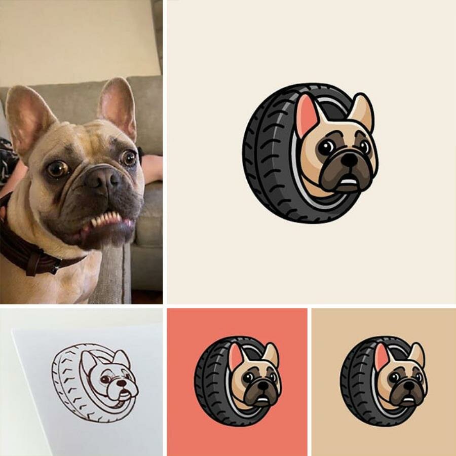 chien logo pneu