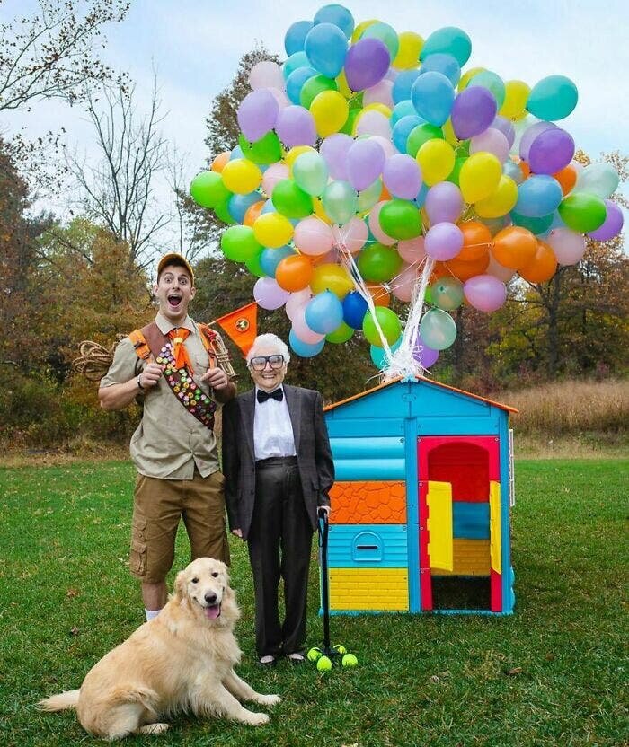 jeune homme papy chien Là-haut