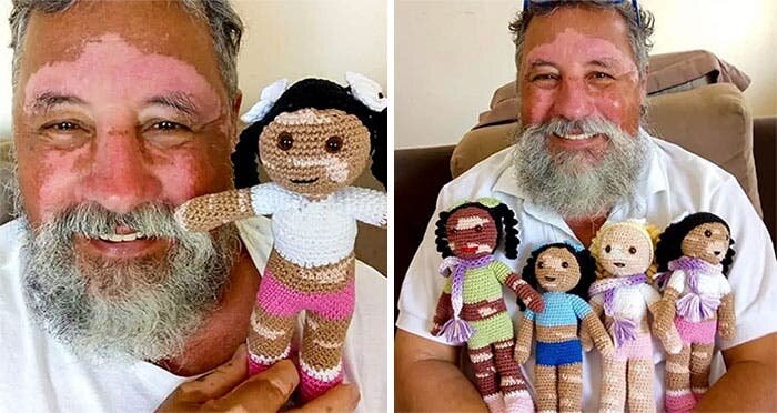 grand-père poupées vitiligo crochet