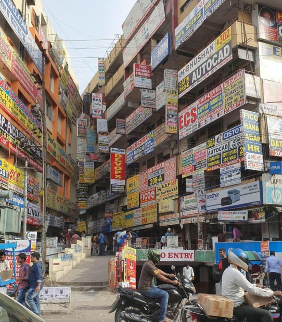 Hyderabad, photo, inde, pub, pancartes, abus