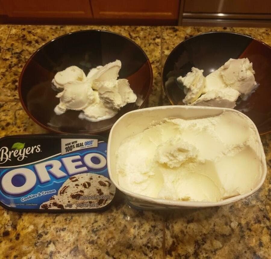 crème, glacée, glace, pépite, oréo