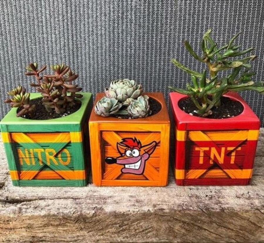 pot, cache pots, plante, TNT, crash bandicoot
