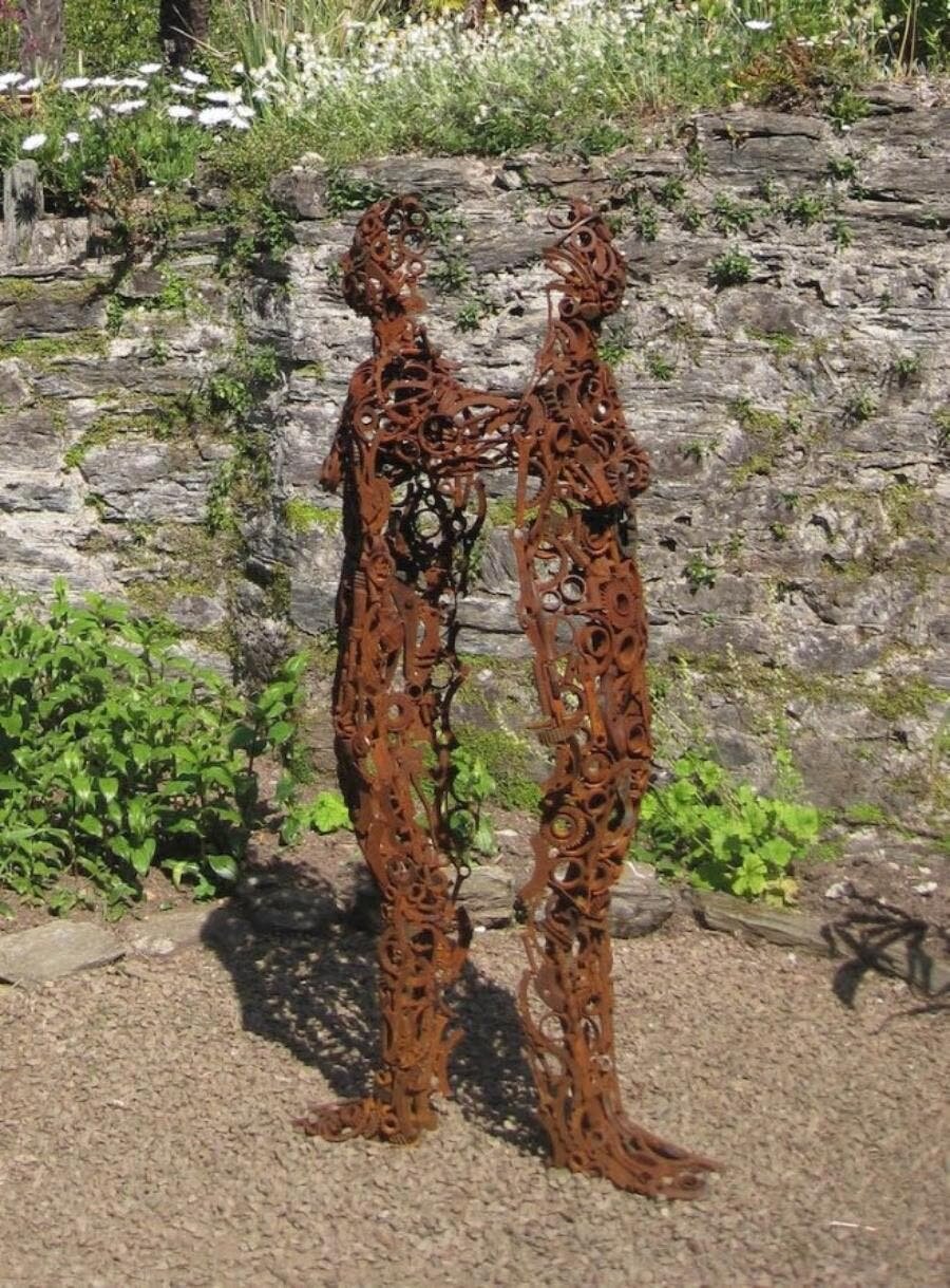 boulons, métal, sculpture, penny hardy, humains