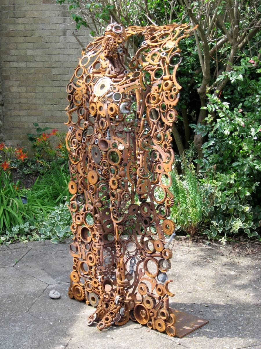 boulons, métal, sculpture, penny hardy, humains