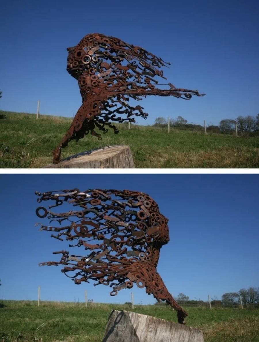 boulons, métal, sculpture, penny hardy, humains