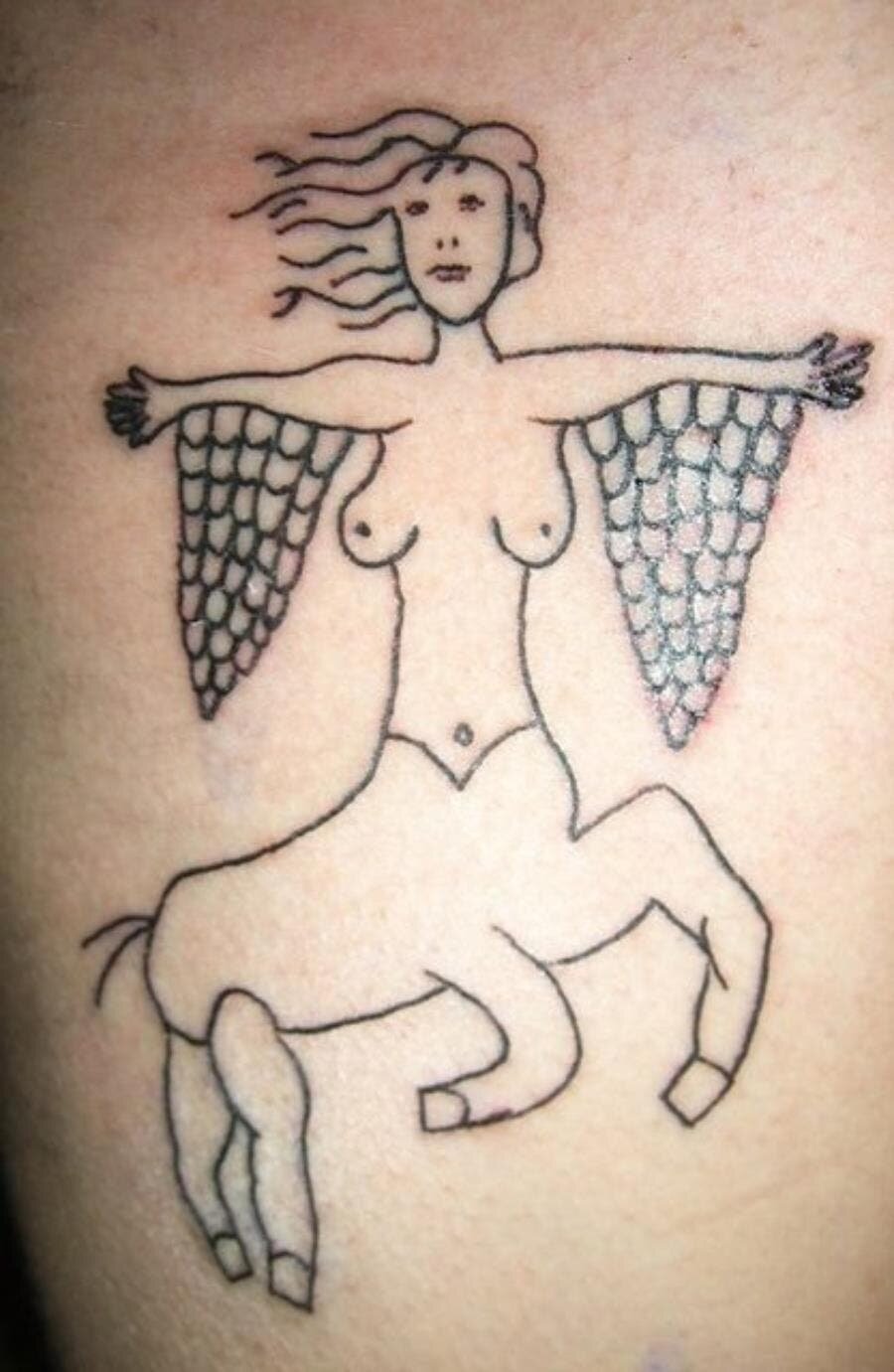 tatouage cheval humain
