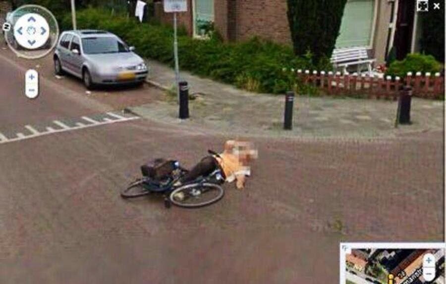 homme vélo tomber