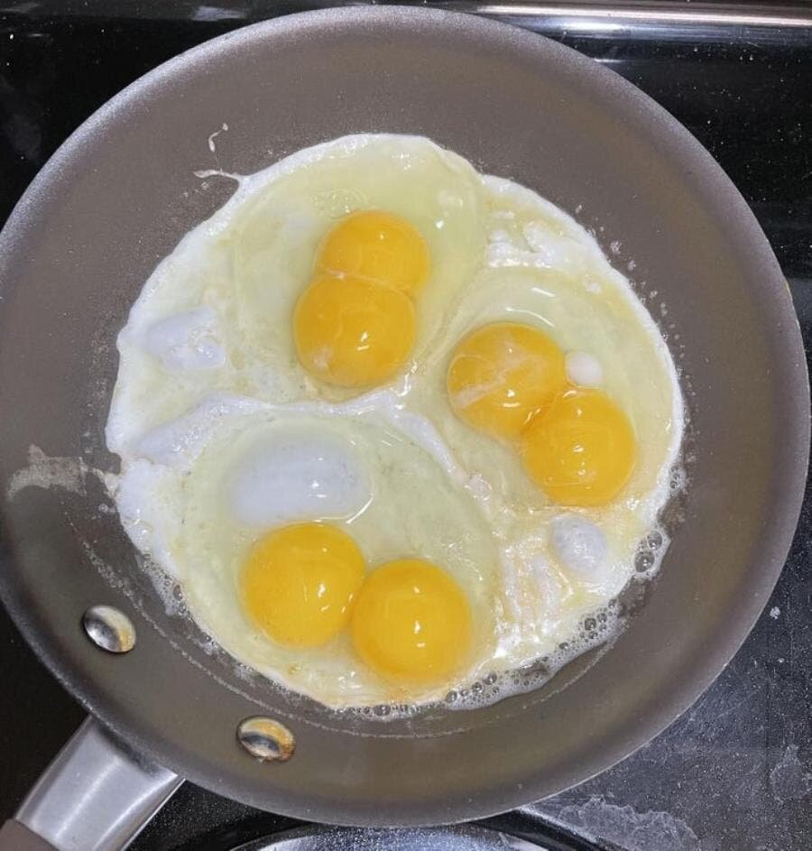 omelette jaunes d'?ufs poêle 