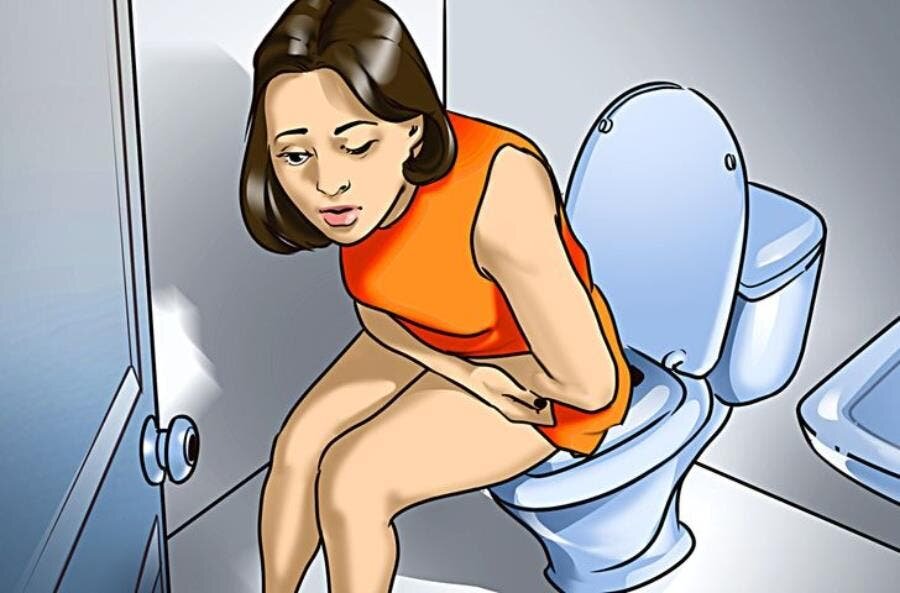 femme toilettes assis