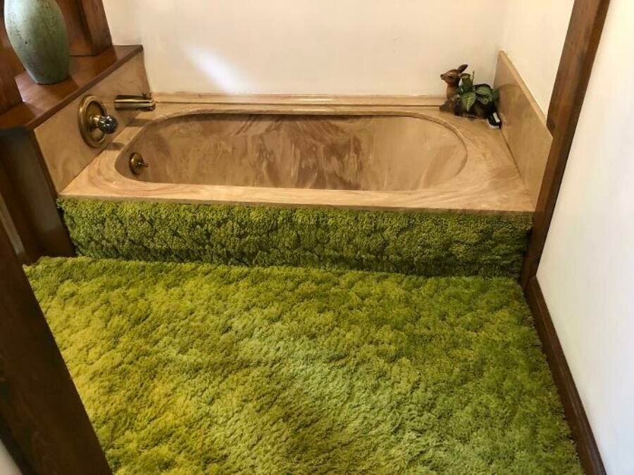 baignoire moquette salle de bain