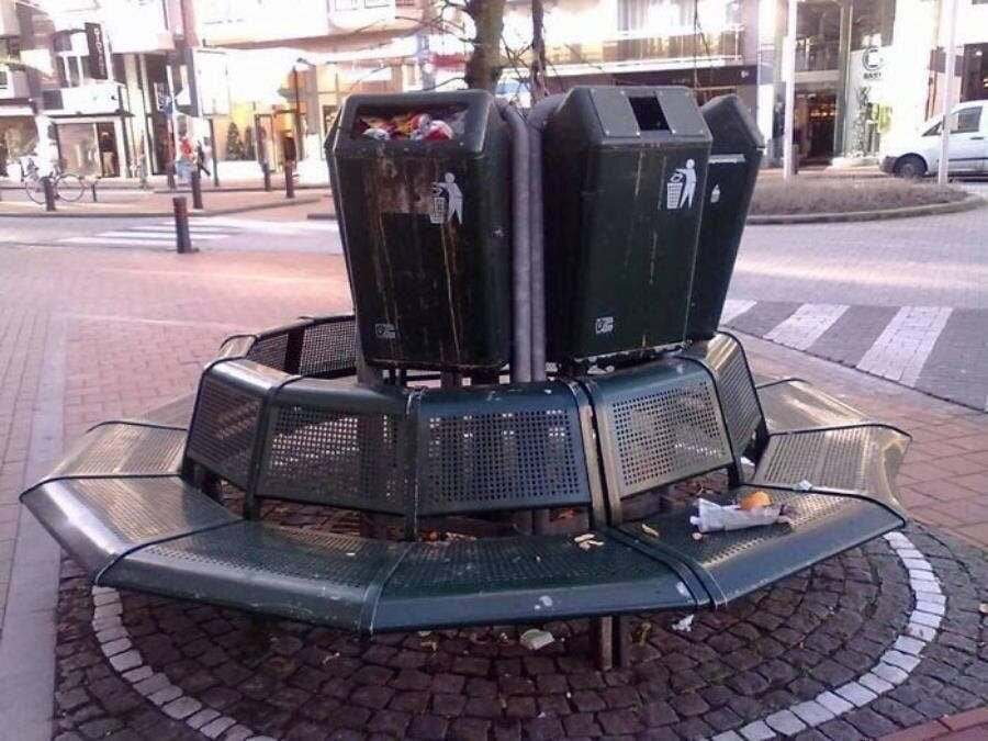 bancs poubelles rue dÃ©chets personnes