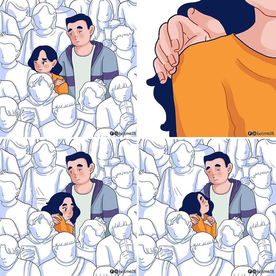 anxiété foule couple