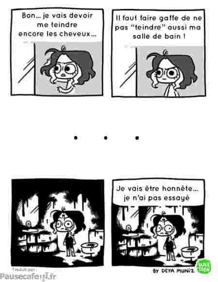 Deya Muniz illustrations humour femmes teinture cheveux soi-même