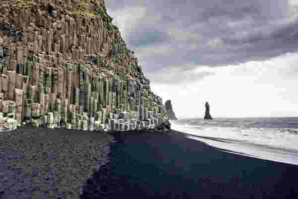 plage, sable, noir