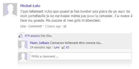 statut facebook, nul, loto, riche