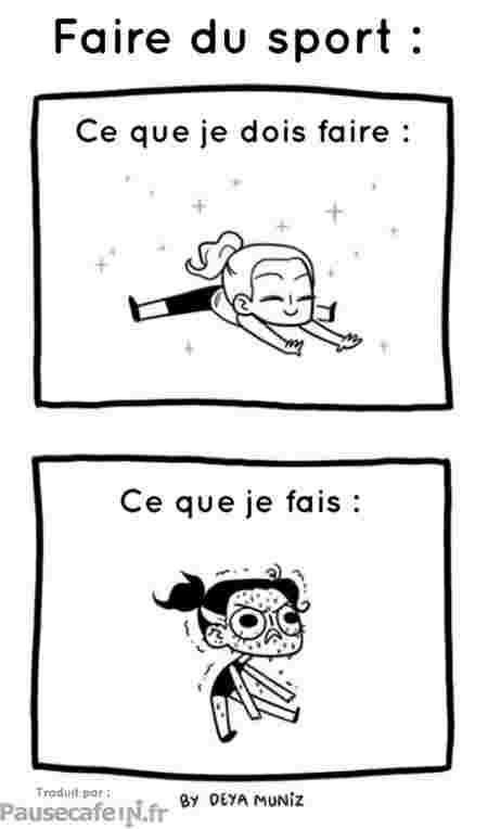 Deya Muniz illustrations humour femmes sport attentes réalité