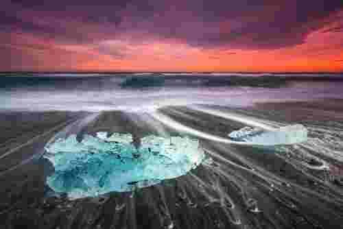 photo, glace, mer