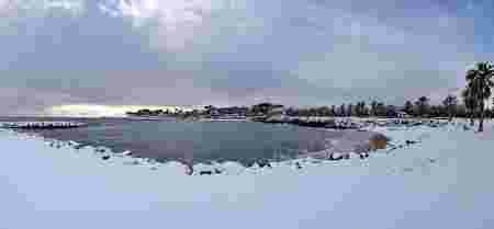 plage, neige, hiver