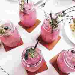 photo,boisson,fraîche,limonade,rose,myrtille,citron