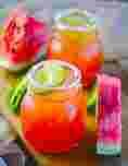 photo,boisson,fraîche,limonade,épicée,rouge,orange,citron