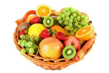 fruits, corbeille, manger, pomme, volonté