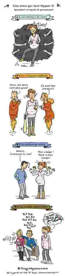 dessin jeune maman grossesse amis dérangeants