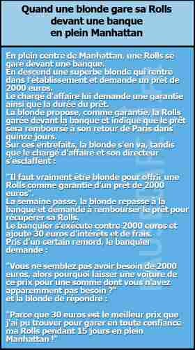 blonde parking banque manhattan