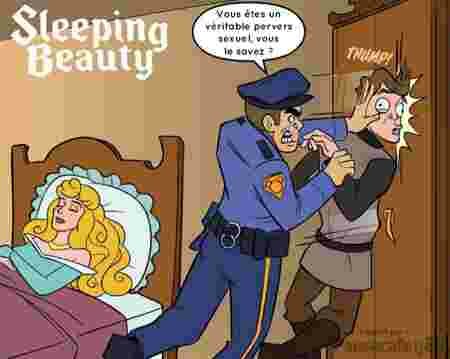 Dessin-animé Disney police intervention La belle au bois dormant prince Philippe interpellation