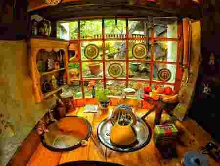 Maison inspiration J.R.R. Tolkïen Hobbit cuisine