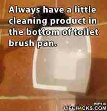 Produit nettoyant dans porte brosse toilettes Astuces nettoyage