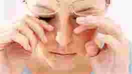 femme, oeil, sec