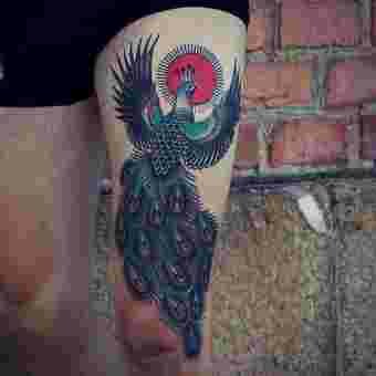 photo,tatouage,tattoo,faune,flore,martina,ekenberg,paon,couleurs