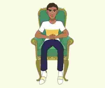 Psychologie position assise caractère personnalité mains jointes