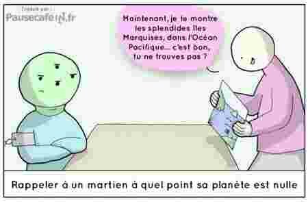 Voyage gribouille Things in Square Comics tortures culturelles humour Mars