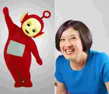 actrice qui joue le teletubby rouge