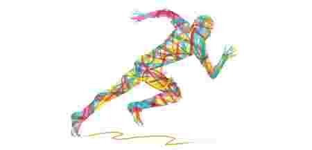 courir, illustration, couleurs, sprint
