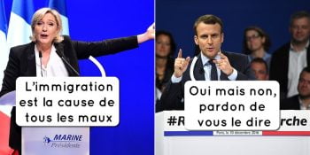 Opposition Programmes Le Pen Macron Humour